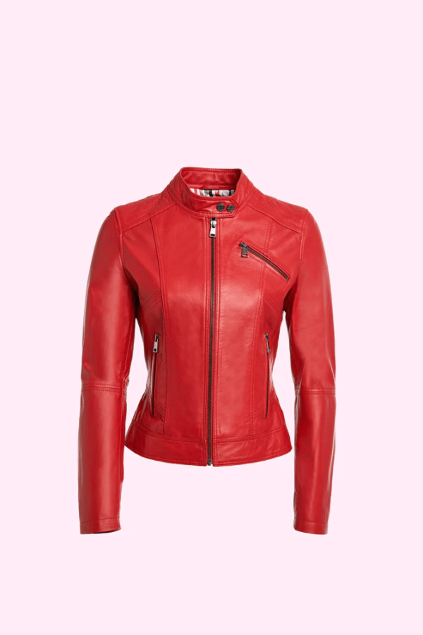 Kylie Red Leather Jacket