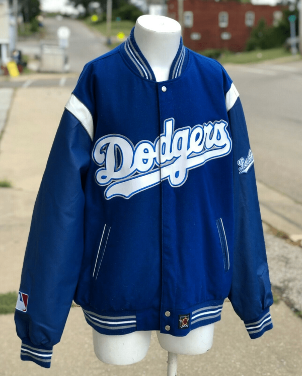 Mens Los Angeles La Dodgers Wool Leather Jacket