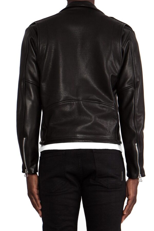 Mens Fashion Laer Classic Biker Leather Jacket - Image 3