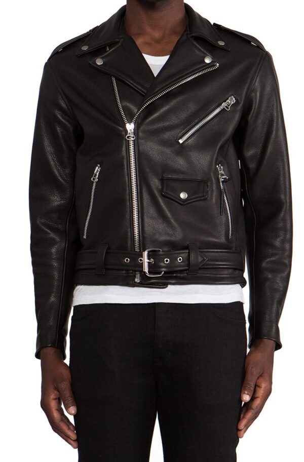 Mens Fashion Laer Classic Biker Leather Jacket