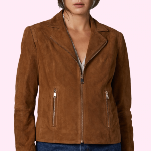 Lara Camel Suede Leather Jacket