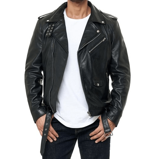 Mens Biker Red Bridge Reddit Leather Jacket AirBorne Jacket