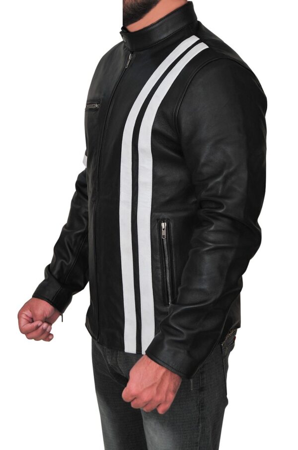 San Francisco Slim Fit Leather Jacket - Image 2