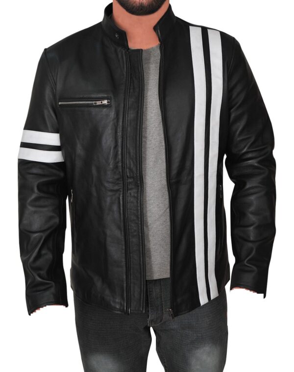 San Francisco Slim Fit Leather Jacket - Image 3