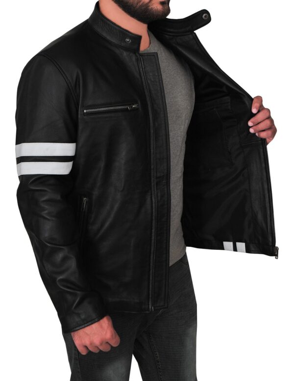 San Francisco Slim Fit Leather Jacket - Image 4