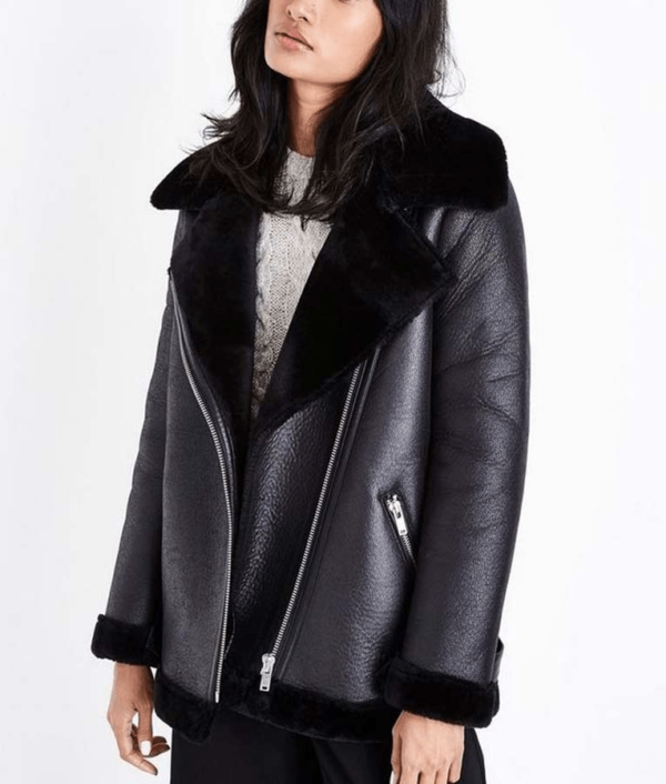 Locke & Key Dodge Laysla De Oliveira Echo Shearling Leather Jacket