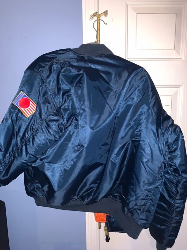 Mens Logic Navy Blue Bomber Jacket - Image 2