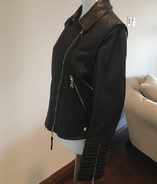 Mens LV Motorcycle Leather Jacket - Image 3