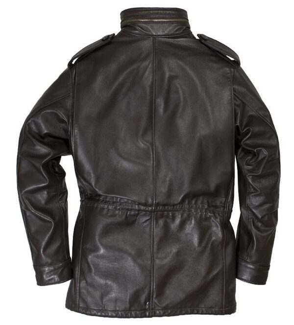 Mens Fashion M Collection M-65 Field Leather Jacket - Image 3