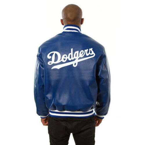 MLB Los Angeles Dodgers Royal Blue Leather Jacket - Image 2