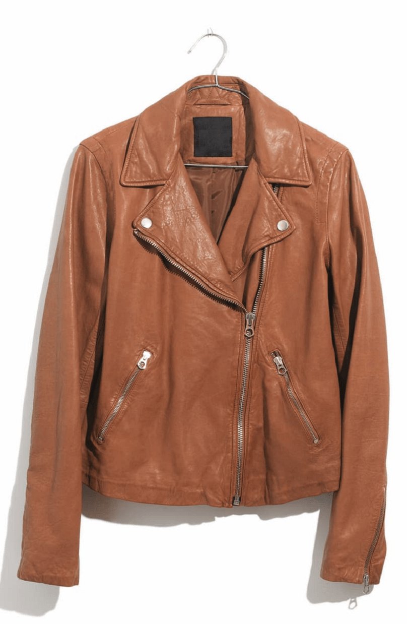 Mens Madewell Washed Brown Leather Jacket