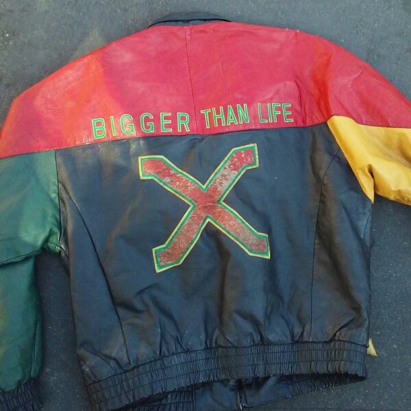 Mens Vintage Malcolm X Leather Jacket - Image 2