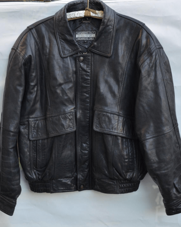 Mens Members Only Leather Bomber Jacket