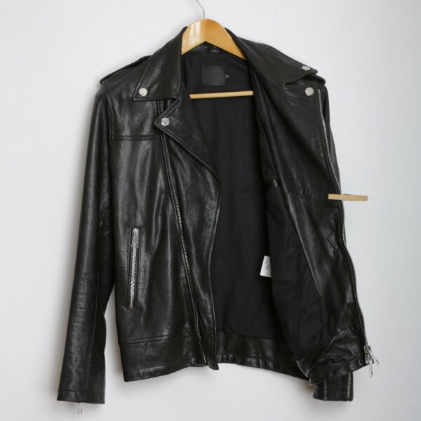 Imperial Black Biker Leather Jacket - Image 2