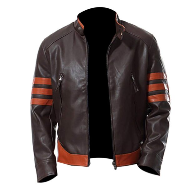 Men’s Slim Fit Biker Real Leather Retro Jacket - Image 3