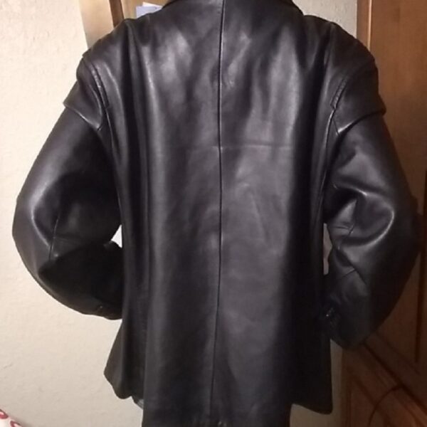 Mens Fashion Covington Black Leather Jacket - Image 3