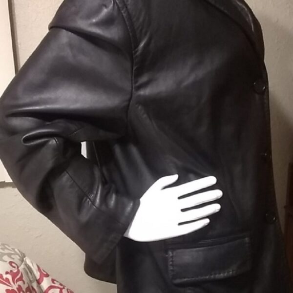 Mens Fashion Covington Black Leather Jacket - Image 2