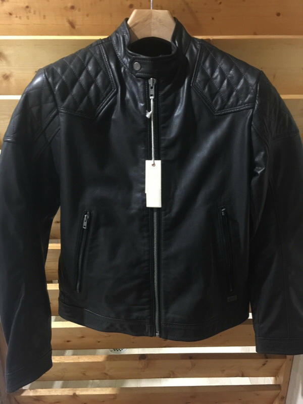 Mens Diesel Black Leather Jacket
