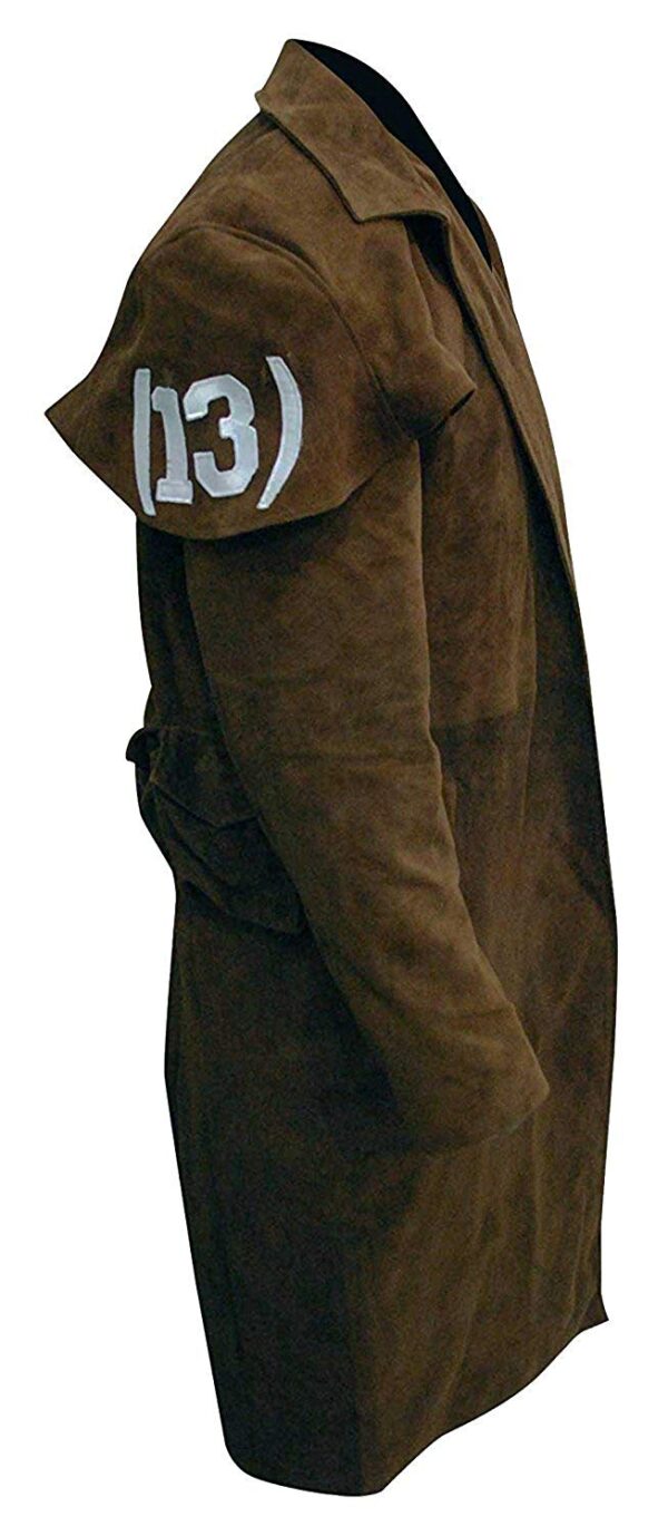 Men’s Long Length Suede Leather Trench Coat - Image 2