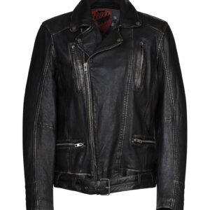 Oakwood Black Biker Leather Jacket