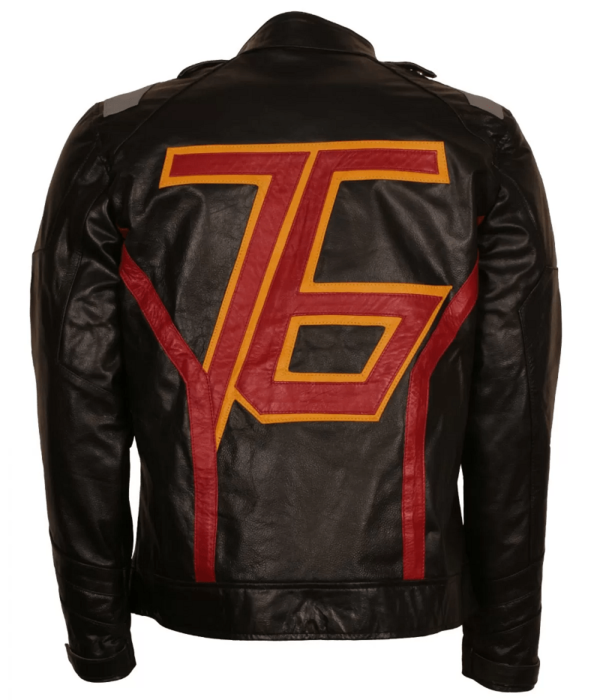 Mens Overwatch Soldier 76 Motorcycle Leather Jacket - Image 4