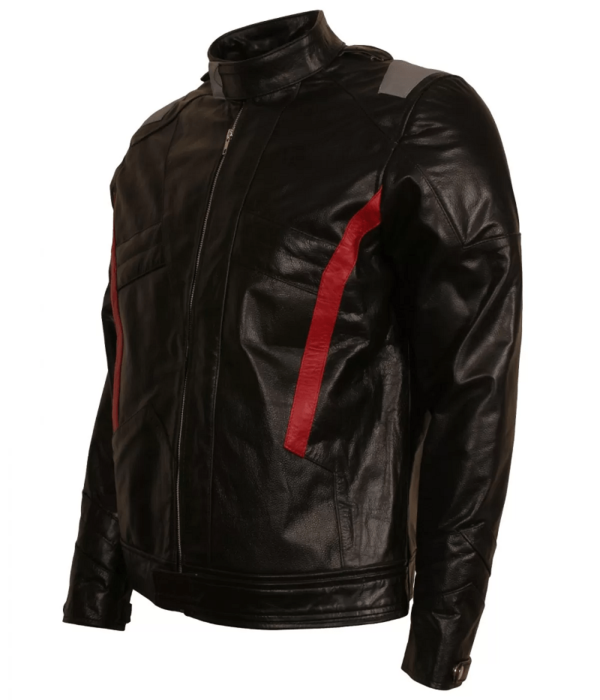 Mens Overwatch Soldier 76 Motorcycle Leather Jacket - Image 3