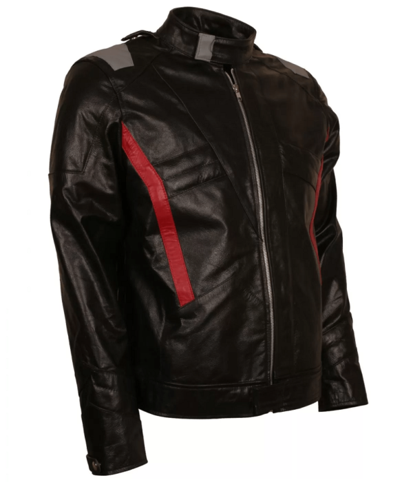 Mens Overwatch Soldier 76 Motorcycle Leather Jacket - Image 2