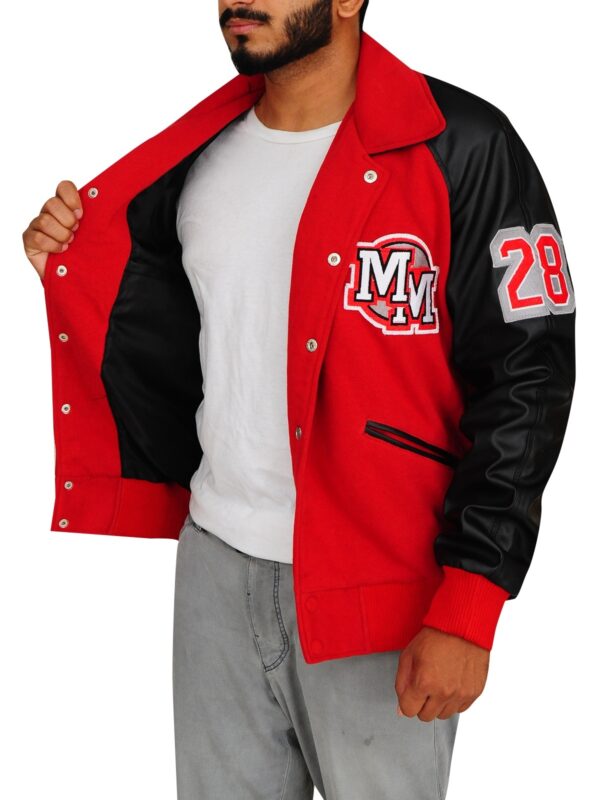 Michael Jackson Mickey Mouse Red Varsity Jacket - Image 3