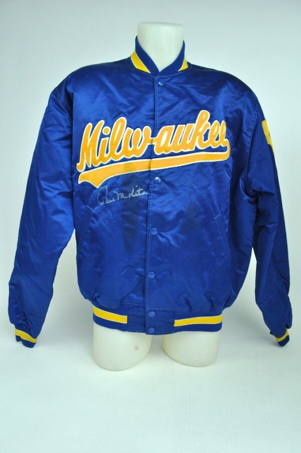 Milwaukee Brewers Baseball Blue Satin Jacket