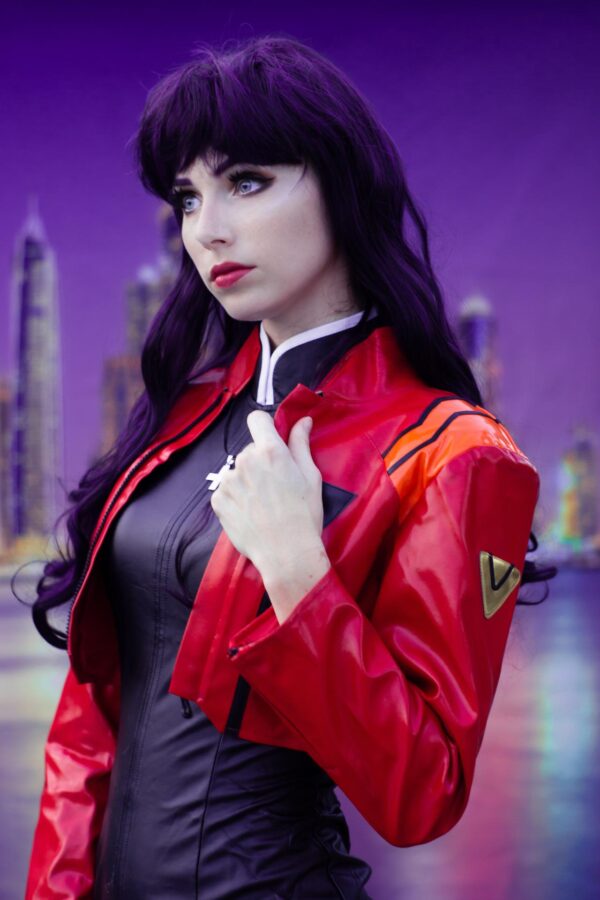 Misato Katsuragi Evangelion Red Leather Jacket - Image 3