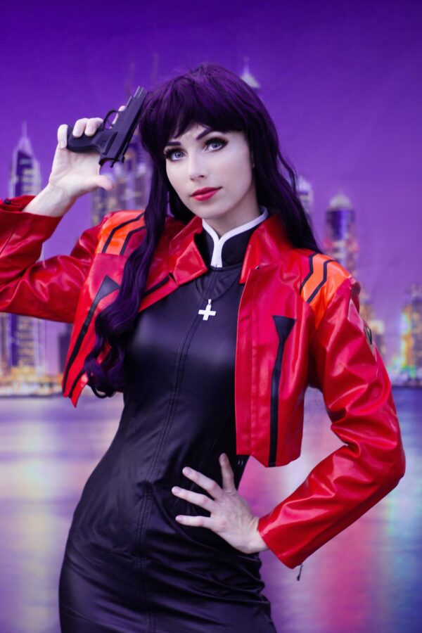 Misato Katsuragi Evangelion Red Leather Jacket - Image 4