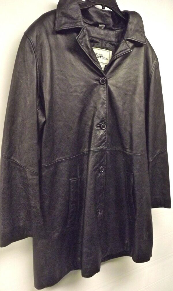 Mens Junior Modern Essentials Leather Coat