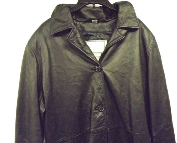 Mens Junior Modern Essentials Leather Coat - Image 2