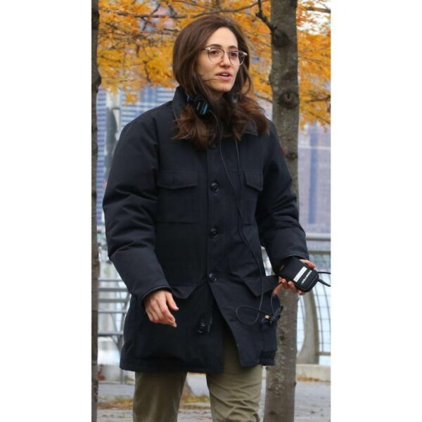 Modern Love Emmy Rossum Black Cotton Coat