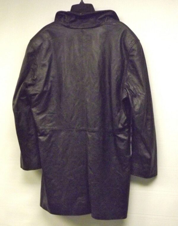 Mens Junior Modern Essentials Leather Coat - Image 3