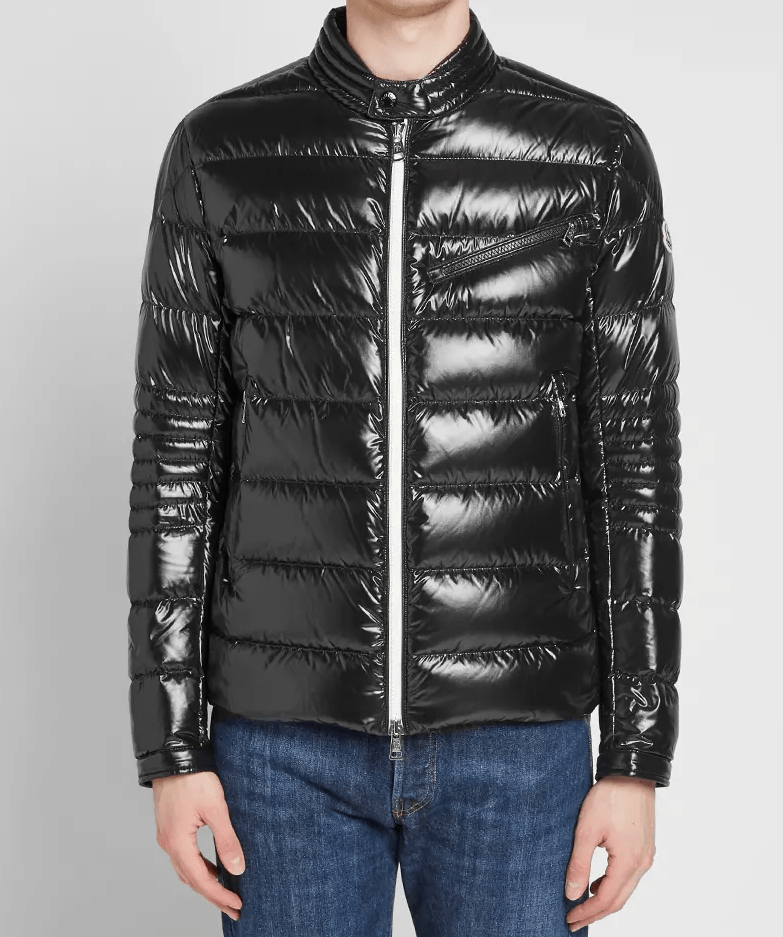 Mens Moncler Berriat Down Biker Jacket - AirBorne Jacket