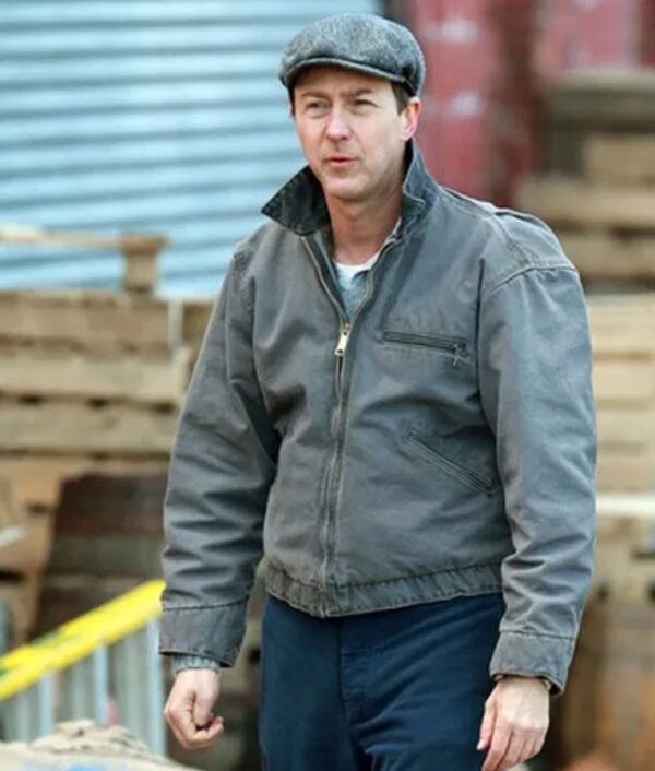 Motherless Brooklyn Lionel Essrog Grey Denim Jacket - Image 2