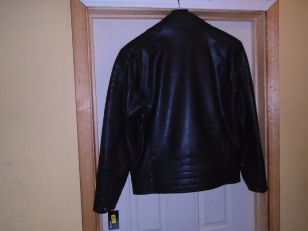 Murano Black Imitation Motorcycle Leather Jacket - Image 2