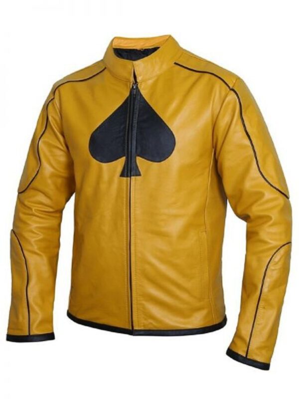 Mens Dijon Spades Mustard Leather Jacket - Image 2