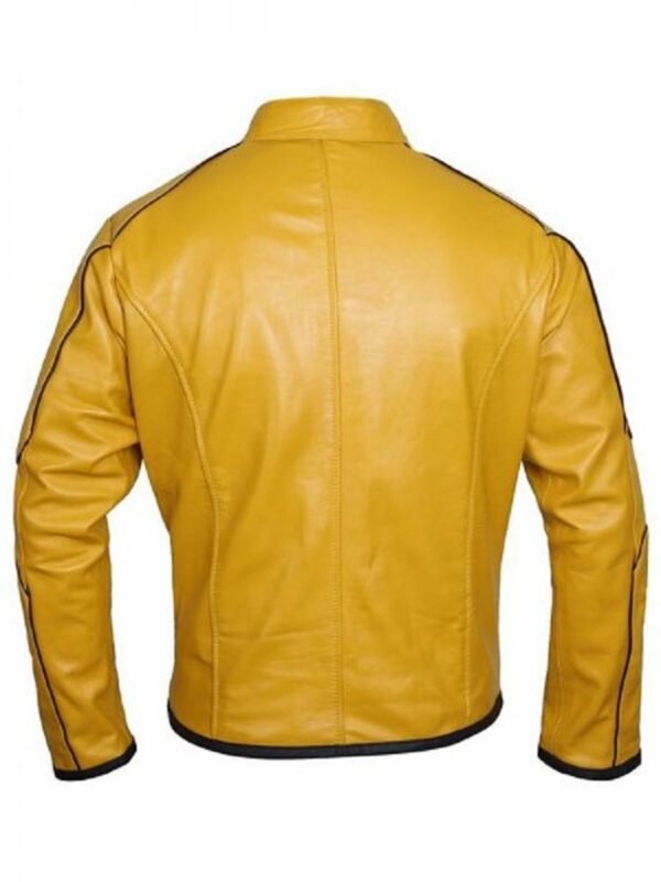 Mens Dijon Spades Mustard Leather Jacket - Image 4