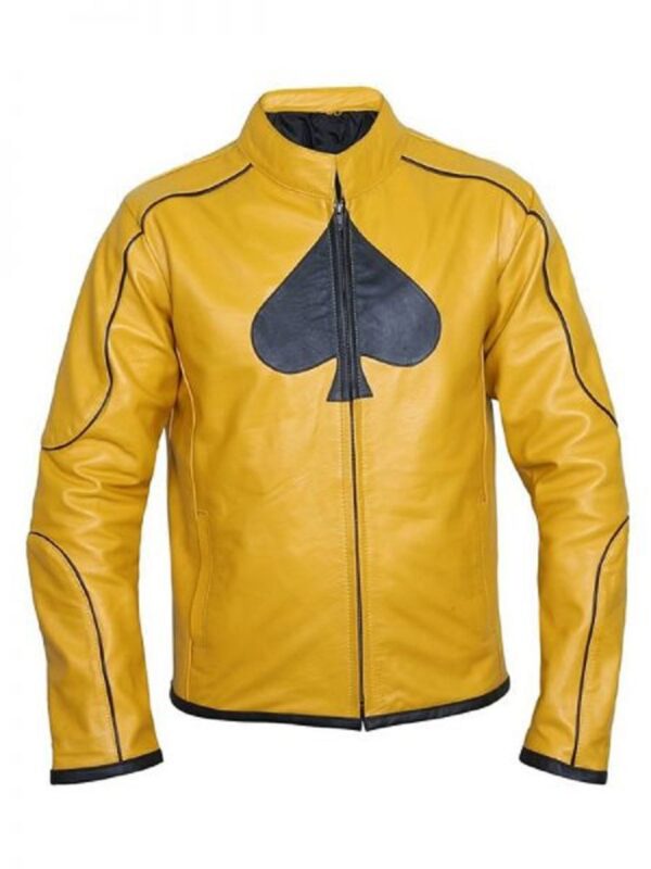 Mens Dijon Spades Mustard Leather Jacket