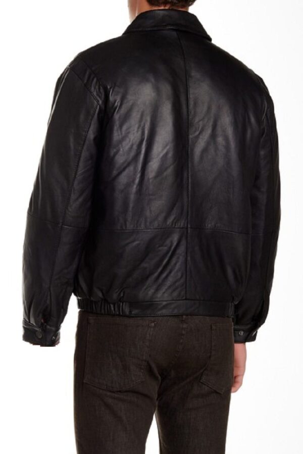 Mens Nautica Bomber Leather Jacket - Image 2