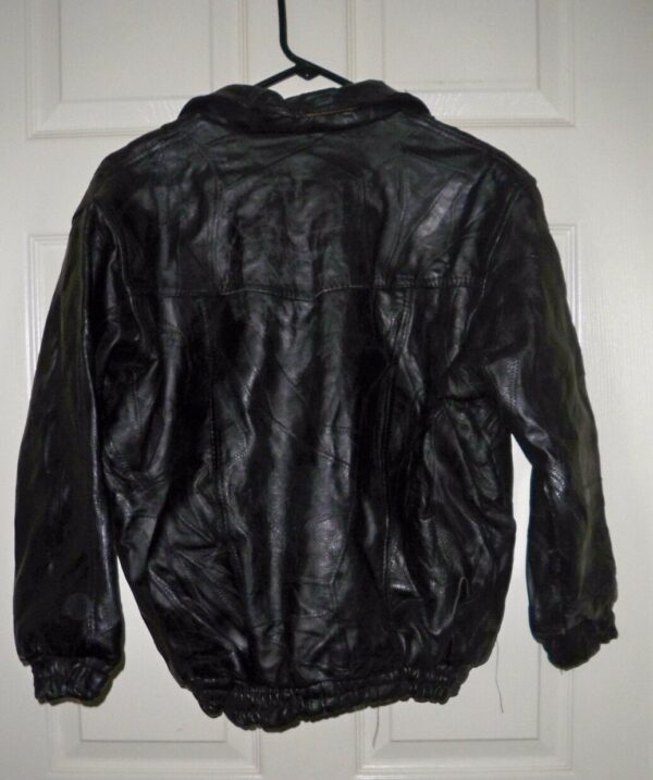 New Mens Navarre Black Leather Jacket - Image 2