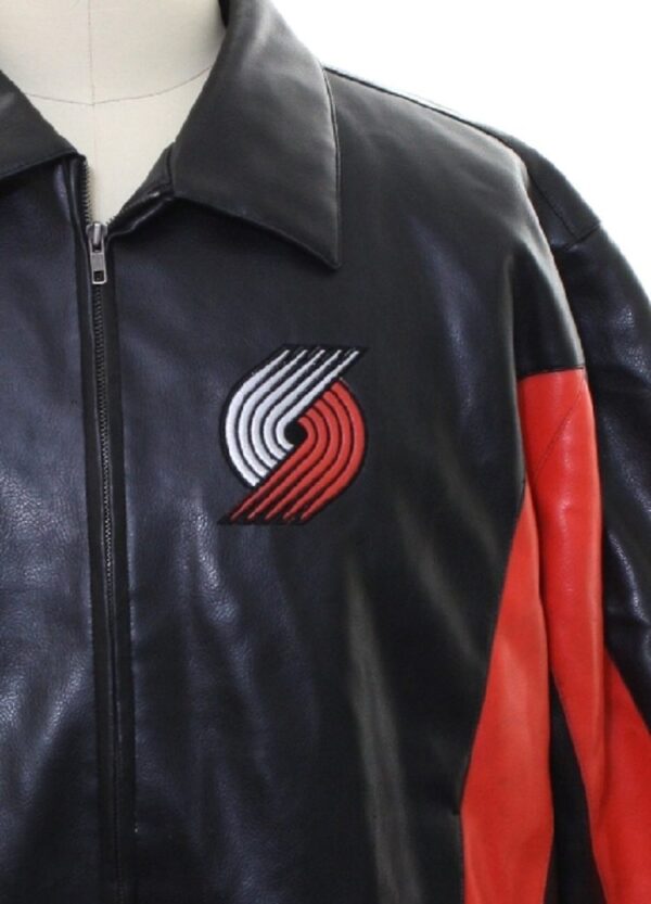 Mens Fashion 1990's Nba Carl Leather Jacket - Image 2