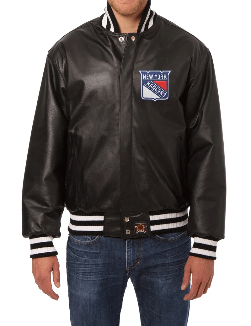 New York Rangers Leather Jacket - AirBorne Jacket