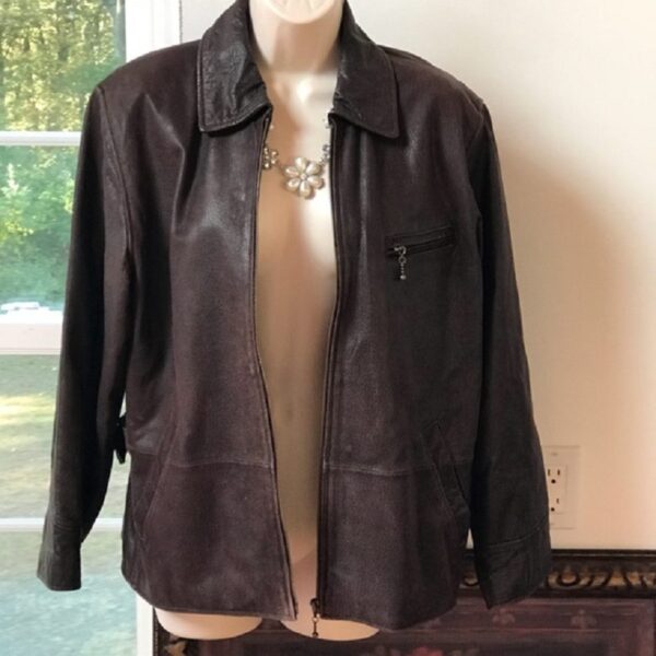 Mens Newport News Easy Style Brown Leather Jacket - Image 2