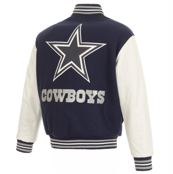 Mens Dallas Cowboys Wool Leather Jacket - Image 3