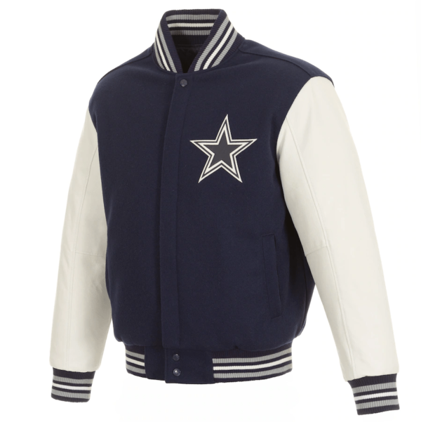 Mens Dallas Cowboys Wool Leather Jacket - Image 2