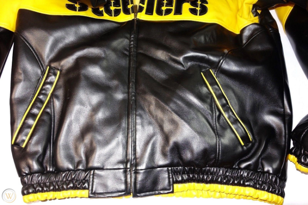 Mens Steelers Nfl Black Leather Jacket - Image 2