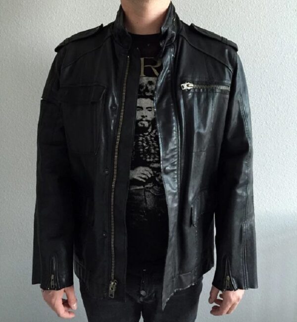 Mens Nice Collective Leather Jacket - Image 4